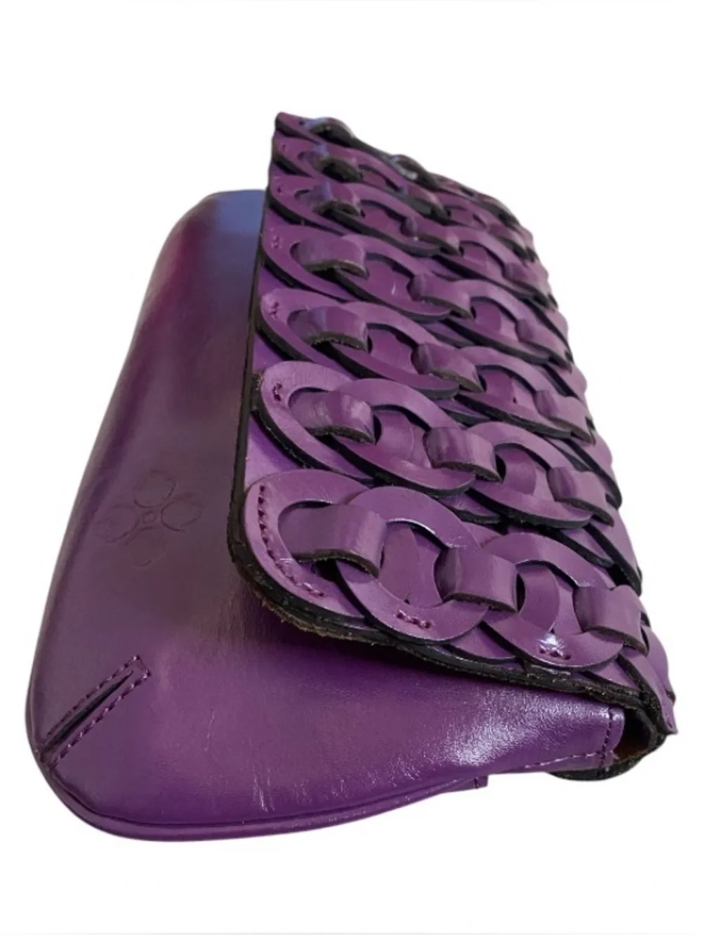 Patricia Nash Baku genuine leather plum jam clutch/crossbody